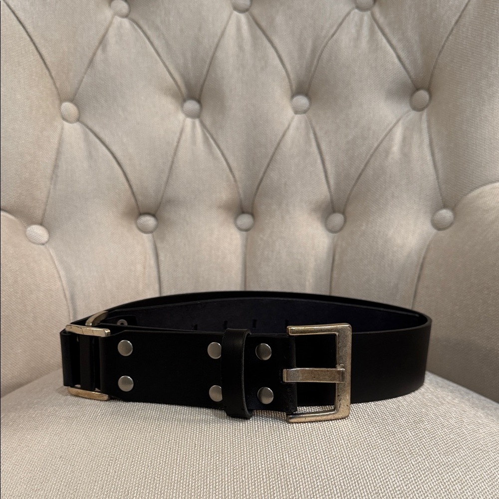 Calvin Klein Jeans Black Leather Belt